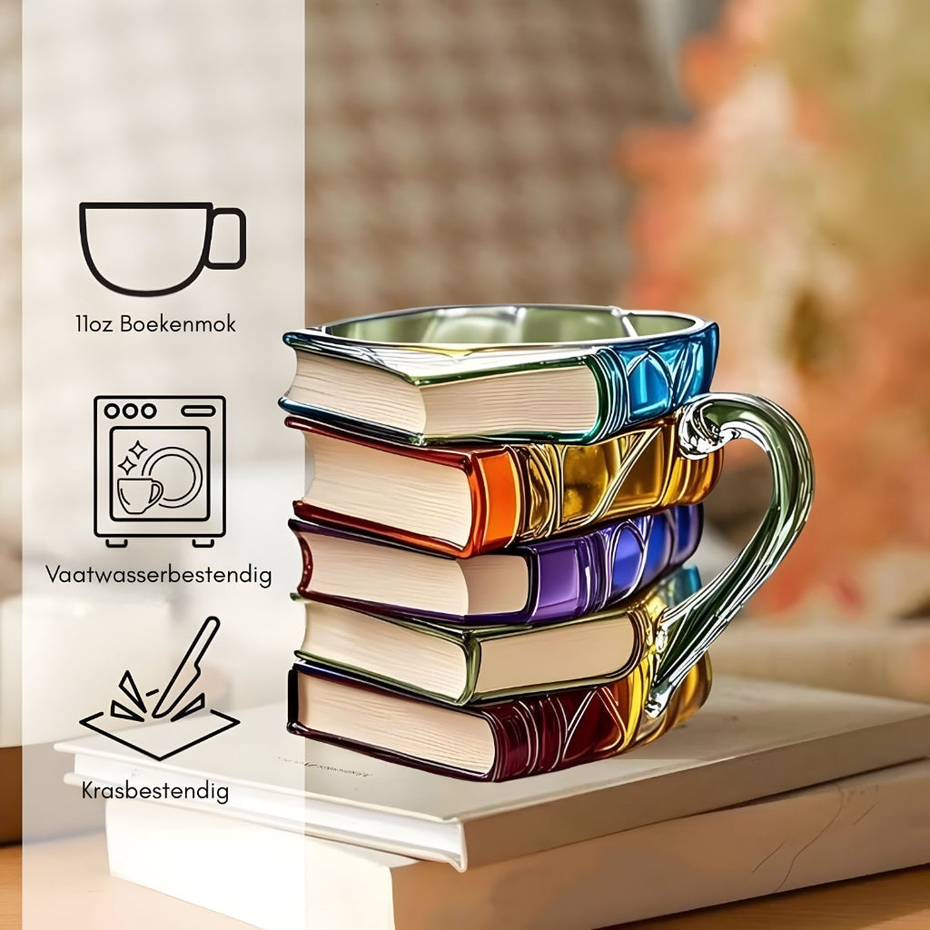 Resin Mug Colorful 3D Book Design